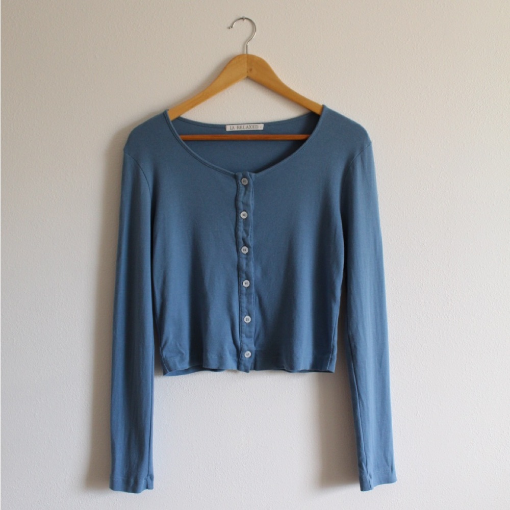 LARelaxed Organic Rib Cardigan